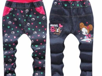 图 5元夏季爆款卡通牛仔长裤批发货到付款3 7岁小朋友七分裤批发 广州服装 鞋帽 箱包