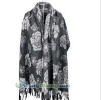 供应玫瑰印花 围巾批发 恒源祥时尚纯羊毛加厚超大长 披肩 灰_服装服饰_世界工厂网中国产品信息库