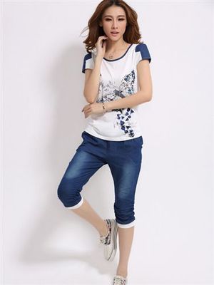 运动衫 休闲套 服装批发2014新款韩版时尚休闲套装大码运动牛仔套装图片|运动衫 休闲套 服装批发2014新款韩版时尚休闲套装大码运动牛仔套装产品图片由深圳市龙岗区紫藤服装经营部公司生产提供-