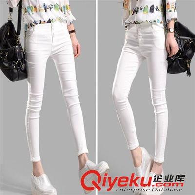 2015夏季新款韩版小脚裤：弹力显瘦，双排扣设计引领时尚潮流